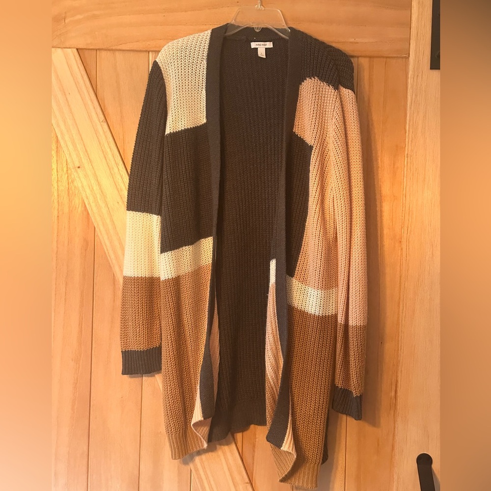 Nine West Multicolor Open Front Cardigan